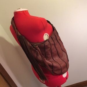 Lucky Brand leather hobo fringe shoulder bag